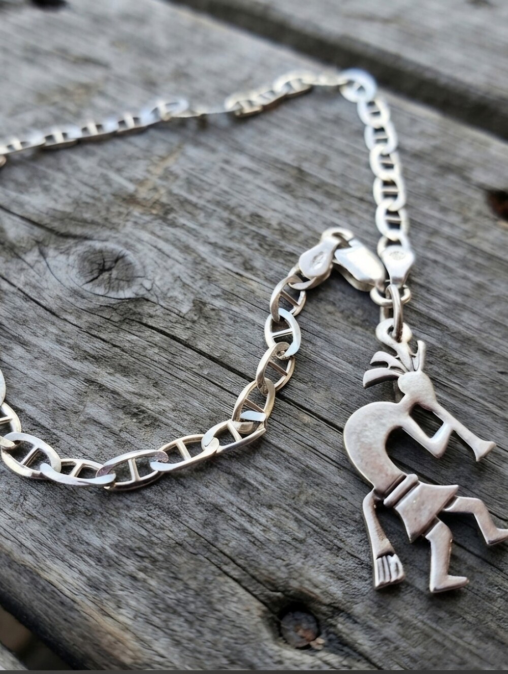 Sterling Silver Kokopelli Charm BRACELET